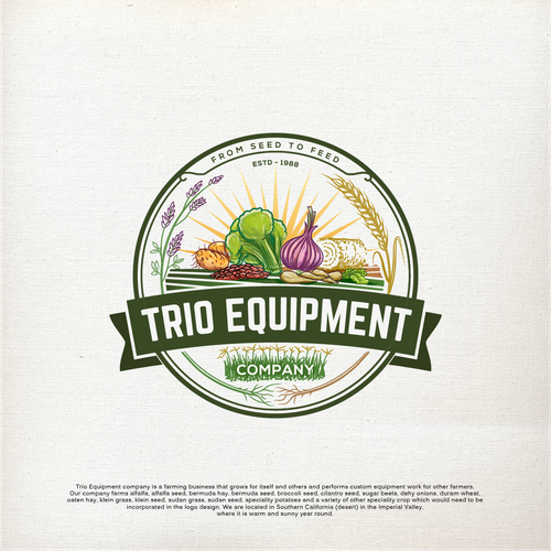 Design an agricultural logo for Trio Equipment Company Design by esfanta