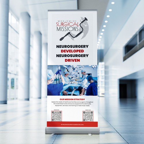 Surgical Non-Profit needs two 33x84in retractable banners for exhibitions デザイン by Graphic-Emperor