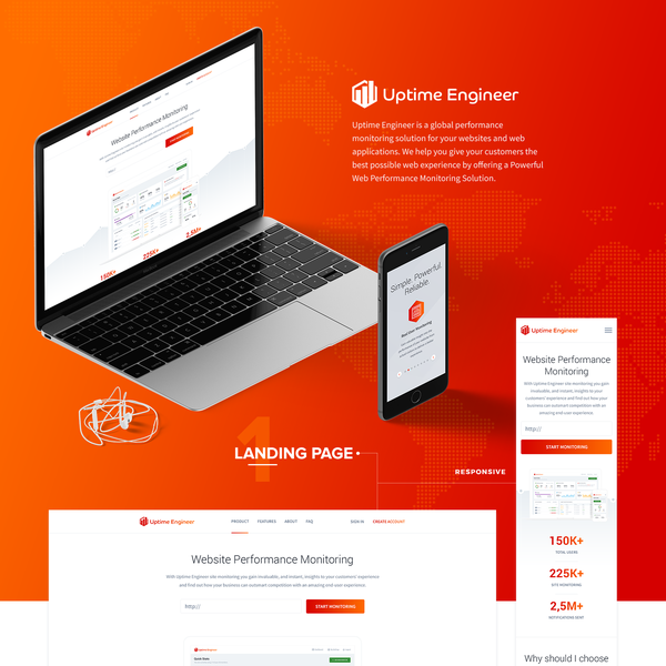 Design by MHM Studio ✨ titled "New Homepage & Dashboard Design Uptime Engineer"