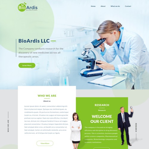Vibrant website design for biotech Design by MercClass