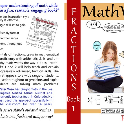 Create a kid-friendly, classy cover for a cartoon-style math workbook series; clips provided Design by Michelle Lee Designs