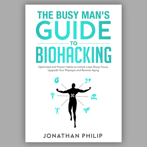 Exciting and unique book cover for mind, body, spirit and health optimization that appeals to men Design by Nitsua