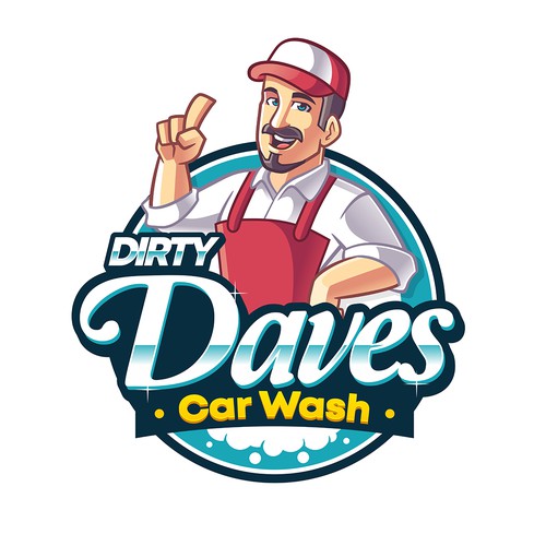 Design Car Wash Mascot with Logo di Wiwitjaya