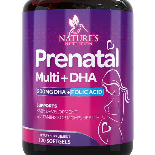 Prenatal Vitamins Label Design needed for Nature's Nutrition Réalisé par DagDigi