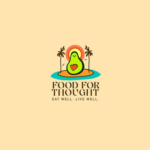 Fresh, Playful Island-Inspired Logo for Food For Thought – Organic Café & Market in the Florida Keys Design by m210297