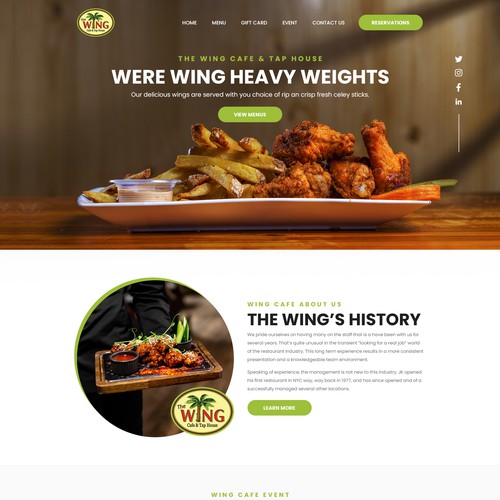 Design A Fresh New Website for The Wing Cafe & Tap House! Design by FixInc