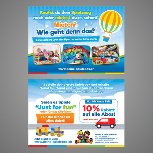 Kreativer Flyer für Kinder und Eltern -> Spieleabo Diseño de Dzhafir