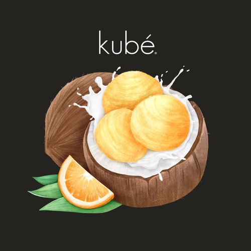 Design a graphic image for the BEST TASTING vegan ice cream manufacturer (kubé) and brand in Oakland Diseño de MariGraphic
