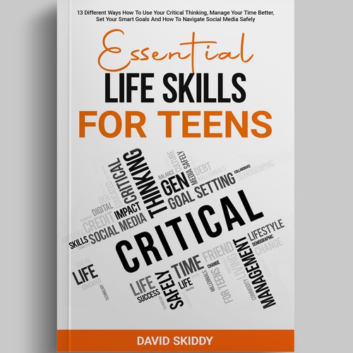 A powerful ebook cover for Essential Life Skills For Teens Design by The Cloud Digital