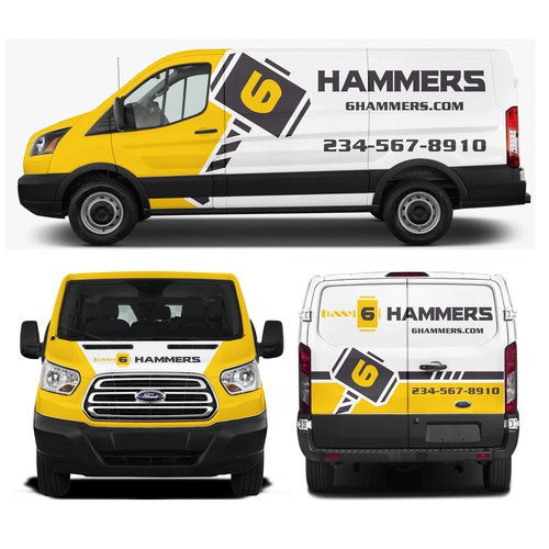 Designs | 6 Hammers Partial Wrap | Car, truck or van wrap contest
