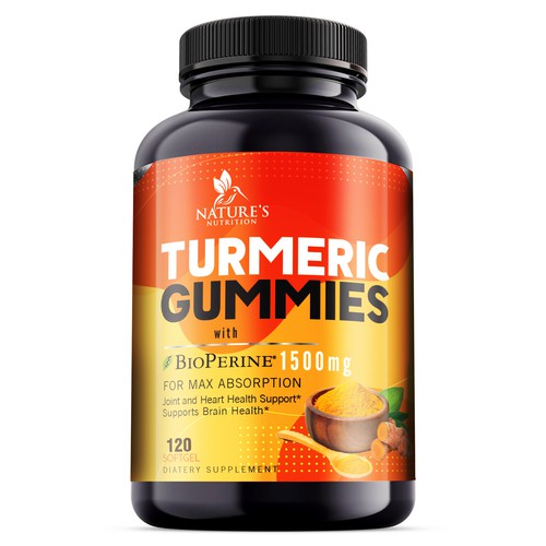 Nature's Nutrition - Needs a Colorful Turmeric Product Label Design by agooshe