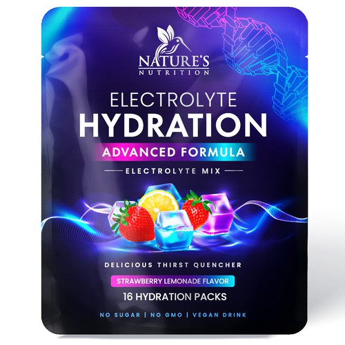 Refreshing Hydration Electrolytes Design Needed for Nature's Nutrition Design by Davi Giolo ★