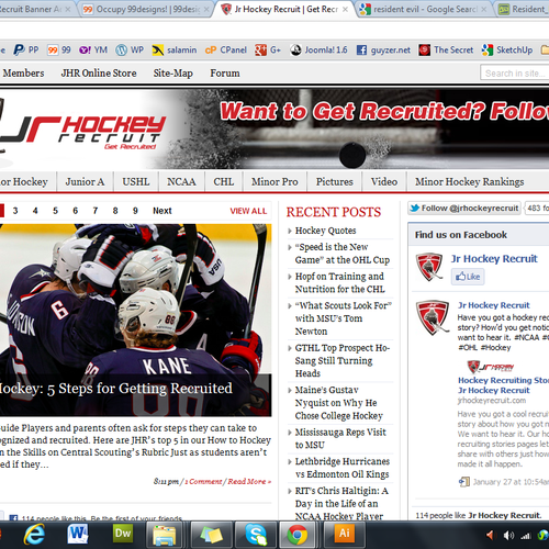 Jr Hockey Recruit Banner Ad Ontwerp door guyzer