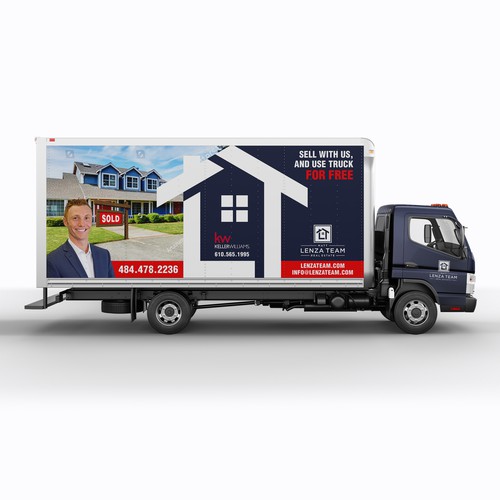 Custom Truck Design Wrap for Real Estate Agent, CREATIVE PROFESSIONAL CLEAN Design by HARU_ICHIBAN_