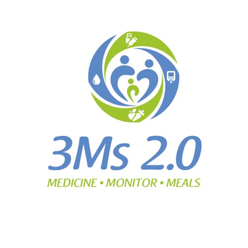 Logo for National Type 1 Diabetes Behavioral Health Research Study “3Ms 2.0” Design by Lexmont