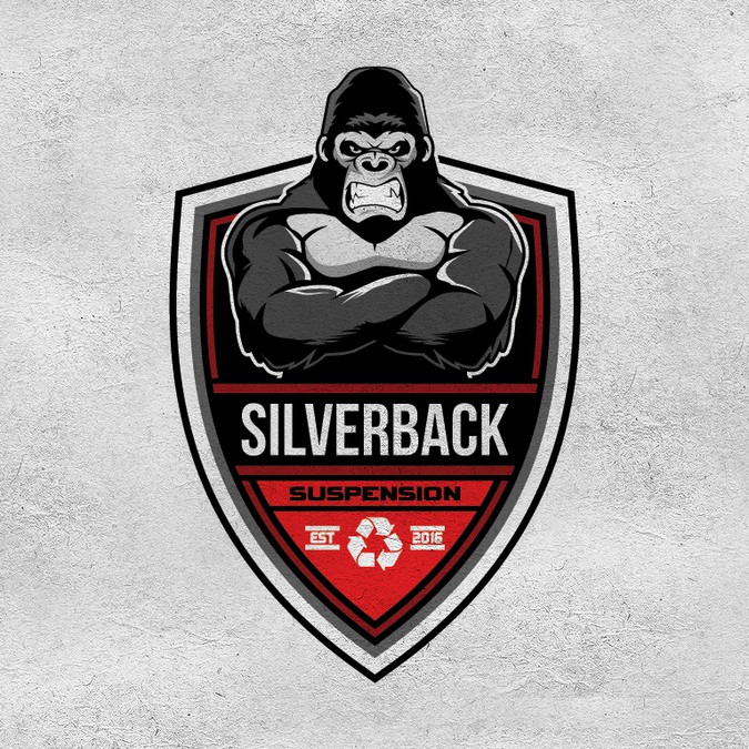Create a bold strong Silverback Gorilla for a piece of fitness ...