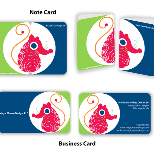 Fun! Funky! Fresh! Creative business card + coordinating note card Design by shiho