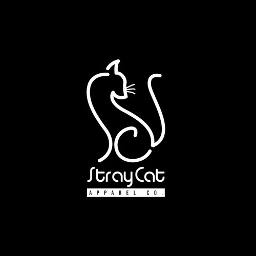 Logo for Stray Cat Apparel Co. - Clothing brand that donates 100% to saving cats! Design by Manishah