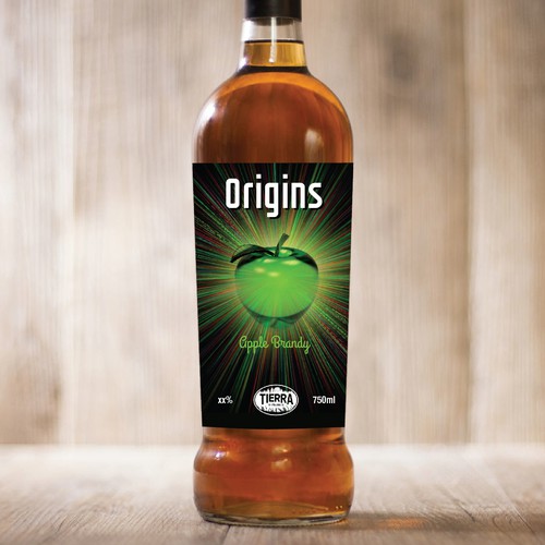 Wanted: an image forward and colorful spirit bottle label design for Apple Brandy release Design by zaffo