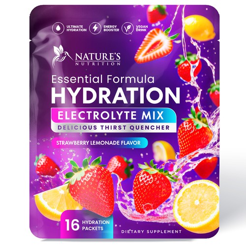 Refreshing Hydration Electrolytes Design Needed for Nature's Nutrition Design by Davi Giolo ★