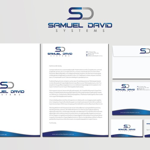 New stationery wanted for Samuel David Systems Diseño de jopet-ns