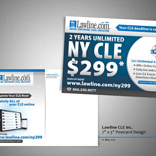 Continuing Legal Education Postcard Going to NY Attorneys Design by Edward Purba