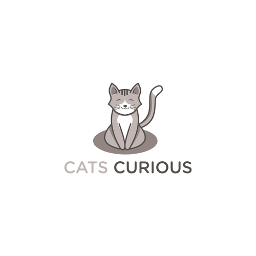 Logo design for "Cat Curious" cat blog and resource site Design by Torry Nixon