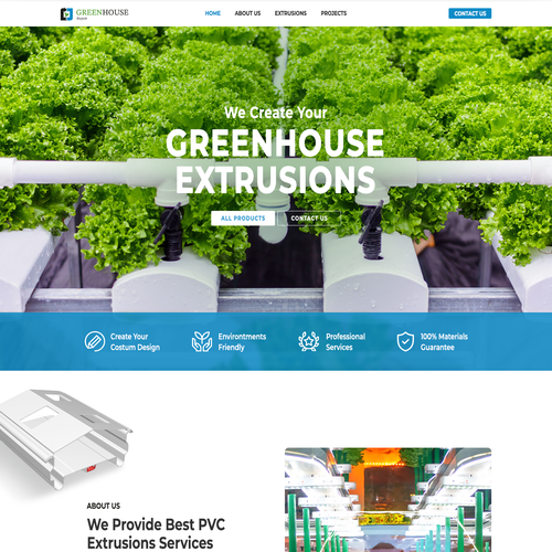 greenhouse promo/landing page with adapted LOGO Design by Wowon