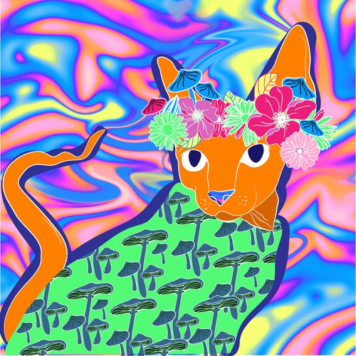 Design di Psychedelic Cats Auto Generated Trading Cards to raise money for Cat Rescue di Ivy Illustrates