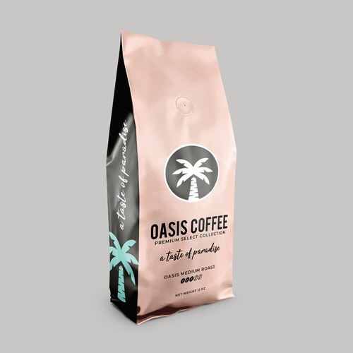 OASIS CAFE COFFEE BEAN PACKAGING DESIGN Design by DOOC.design