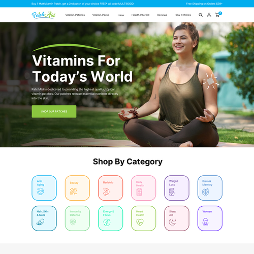 Redesign for patchaid.com - a simplistic, streamlined, and products-first  concept, concurso Design de site
