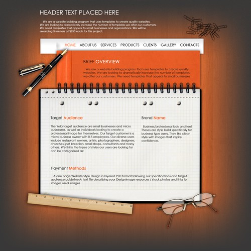 One page Website Templates Design by kpp0209