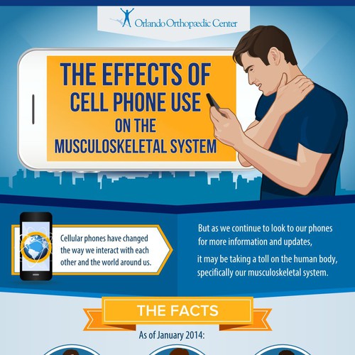 Infographic - The Effect of Cell Phone Use on Your Neck and Fingers Diseño de MNoriega