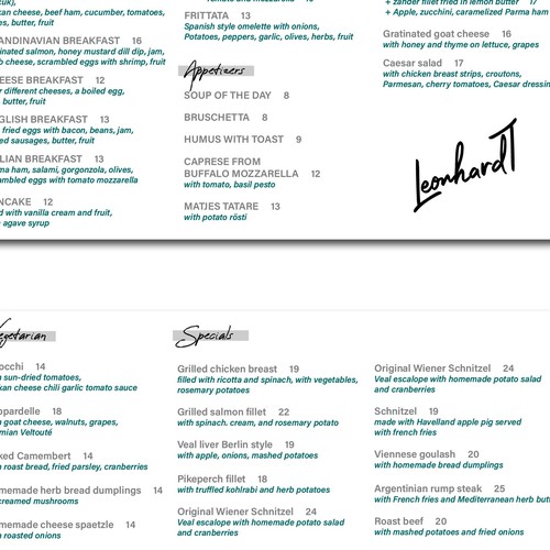 Menú propuesta en el concurso por Naviid