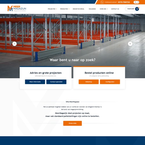 Creative website templates for a leading pallet racks company_ Meermagazijn Design by Aj3664