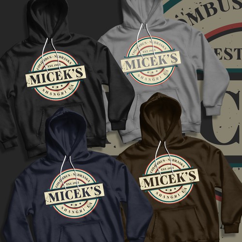 Retro hoodie illustration design for family owned bar Design by Oremeba