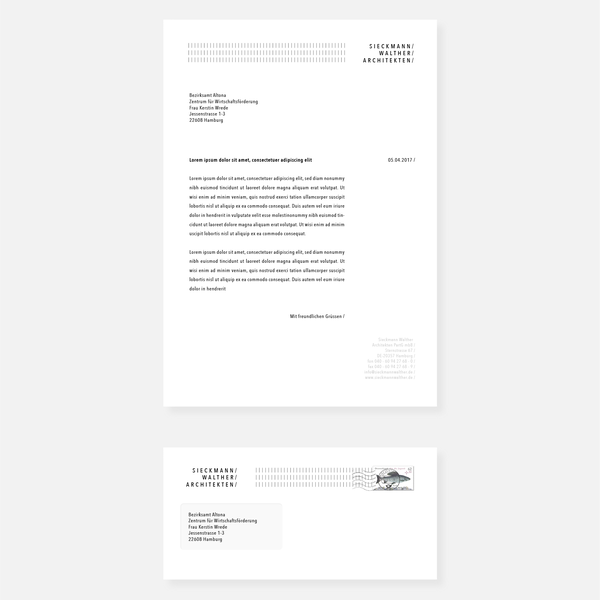 Design realizzato da Fluo studio intitolato "Minimalistic Corporate Identity Concept for Architecture Studio"