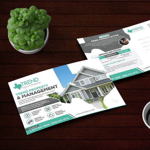 Catchy postcard designs that appeal to investment property owners -refer to our website for content Réalisé par Tanny Dew ❤︎