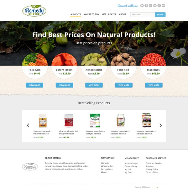 Home page design for Remedy