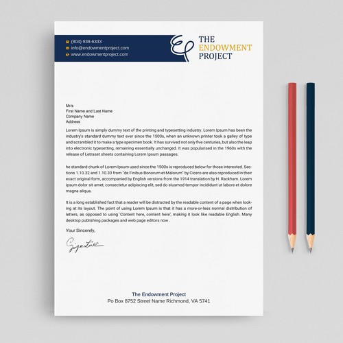 Clean, simple note design, The Endowment Project Design by prosenjit_P