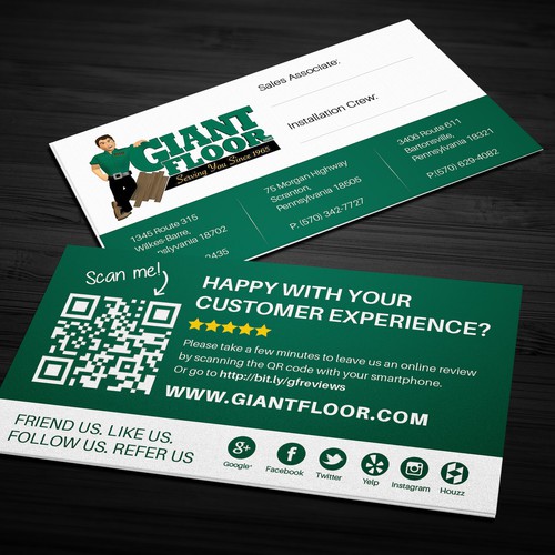 Follow us on Facebook business card