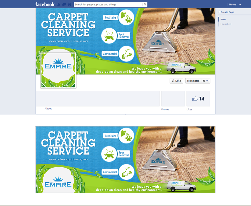 Facebook page for empire carpet cleaning Social media page contest