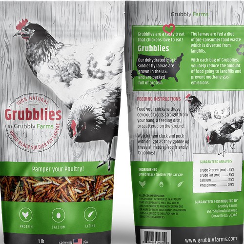 Awesome package needed for pet chicken treats! Design by markomavric