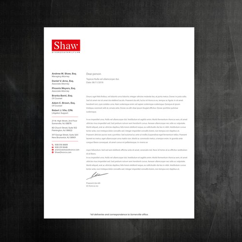 Letterhead for Divorce & Family Law Firm; Modern, Minimalist, Conservative Design Design by Felix SH