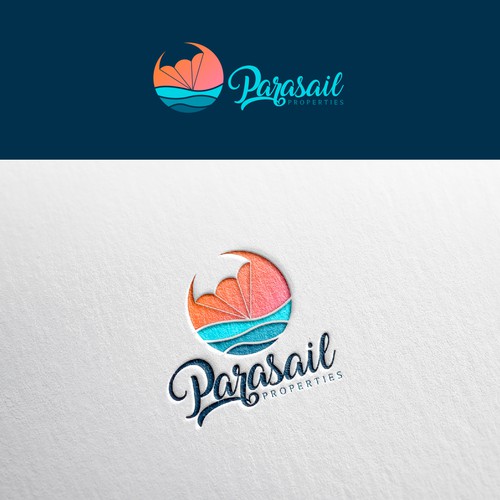 Looking for a warm, friendly logo that is bright and reminiscent of parasailing in Florida. Design by klompica