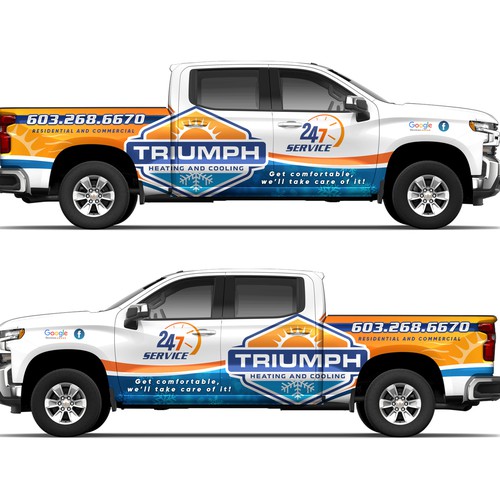 HVAC Truck Wrap Design by AdrianC_Designer✅