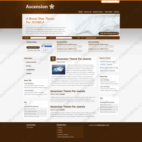 Exciting Design for New Drupal Template store - Win $700 and more work Design by awholeuniverse