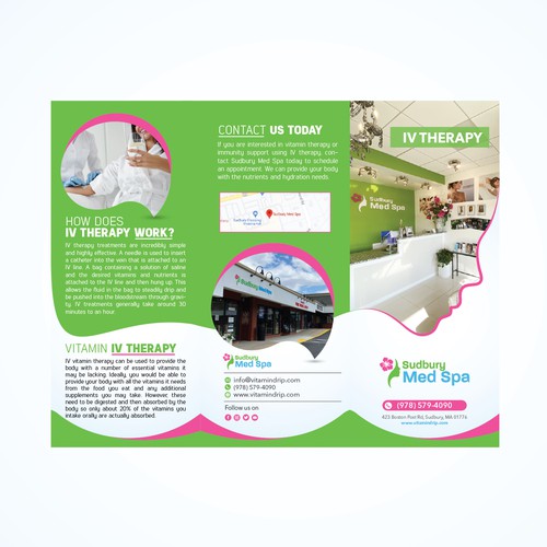 Design a brochure for IV Therapy at Sudbury Med Spa, FULL CONTENT PROVIDED Design by Rocket Zone