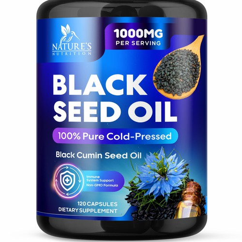 Natural Black Seed Oil Design Needed for Nature's Nutrition Design by GenScythe