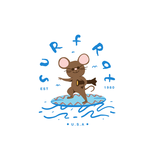 Surf Rat (Please design my husband's childhood comic book character) Design by jiah.z